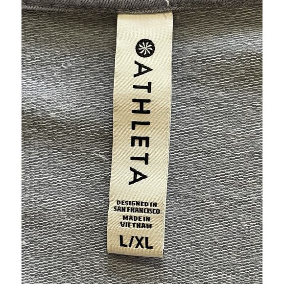 ATHLETA Lotus Wrap Size L/XL Heather Blue Short Sleeve Open Front Comfy Cardigan - Picture 3 of 9